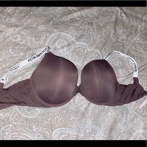 Purple Victoria Secret Padded Bra white straps